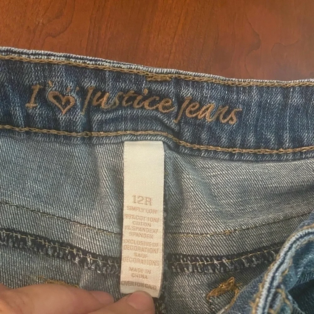 Justice Girls Denim Shorts and Red Jeans Set, 2 pair, Size 12